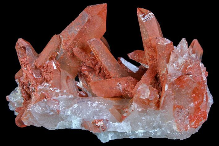 Natural, Red Quartz Crystal Cluster - Morocco #84365